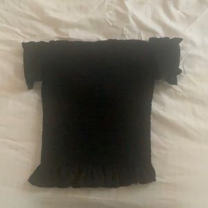 Guess off shoulder black stretchy top
